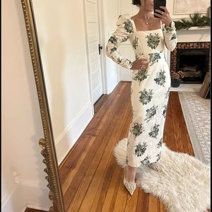 NWT Antonio Melani Elena Embroidered Floral Print Midi Dress